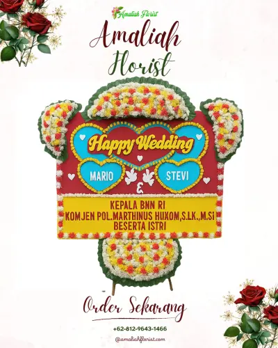 Karangan Papan Bunga Pernikahan di Cibeuti